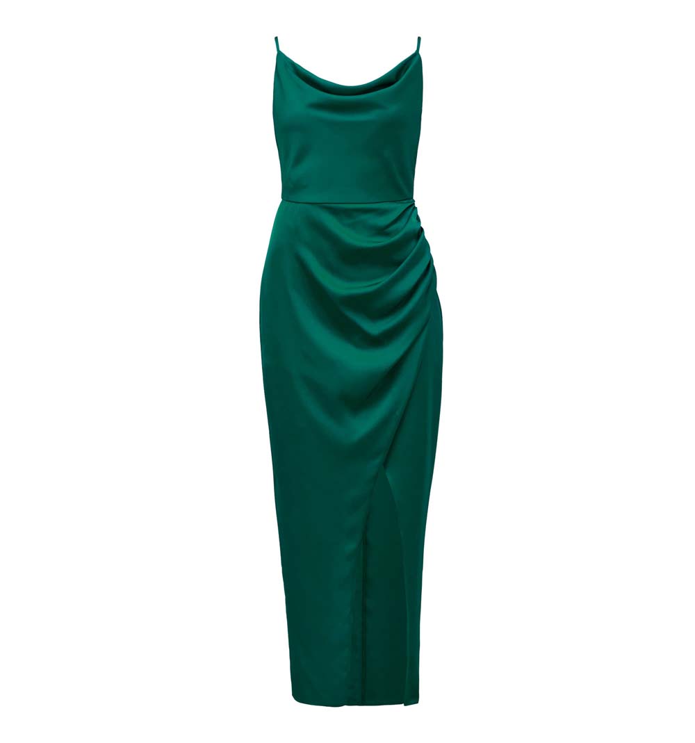 slim fit dress slacks Ever New Green Camilla Strappy Ruched Dress main image 1