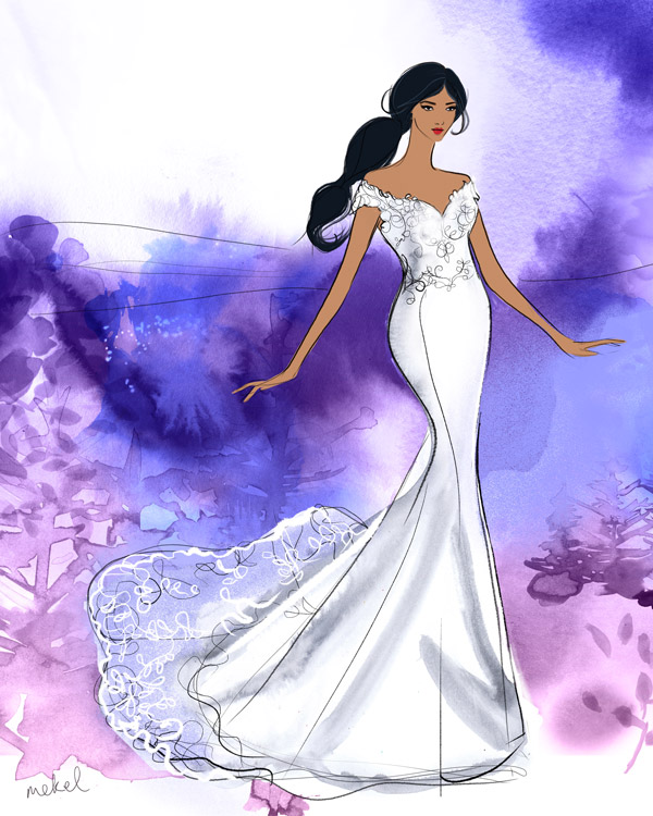 open lace back dress Disney Fairytale Weddings
