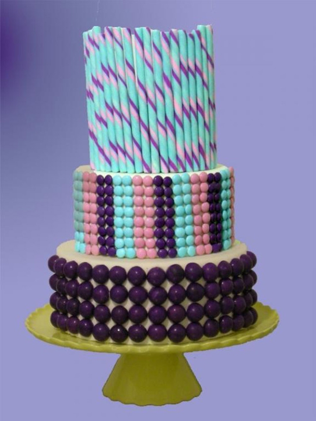 Fabulous Candy-Covered Wedding Cakes