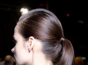 Wedding Hairstyle Idea: A Glossy Glam Ponytail